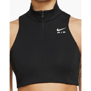 NIKE AIR SWOOSH MOCK 1/2 ZIP BLACK SIZE MEDIUM PTP 14.5”